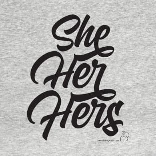 She, Her, Hers "Swooshy" Pronouns T-Shirt